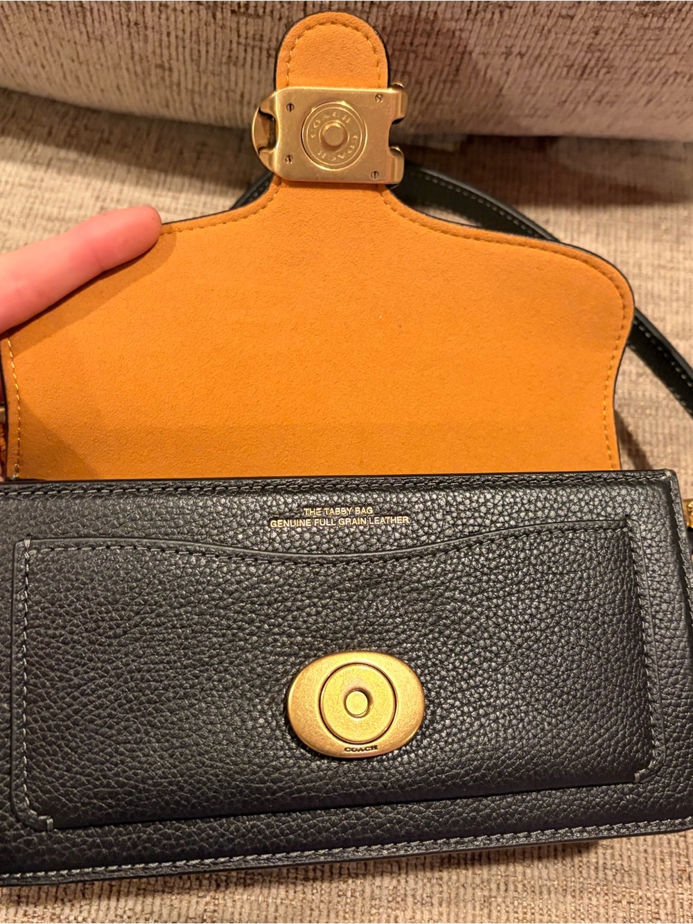 Coach Black Pebbled Leather Crossbody with Gold Hardware - Picture 3 of 11